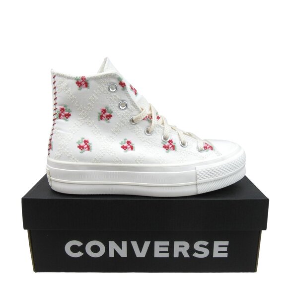 Converse Chuck Taylor Lift Platform Rose Cross Stitch Womens Size 8 NEW - Picture 1 of 15